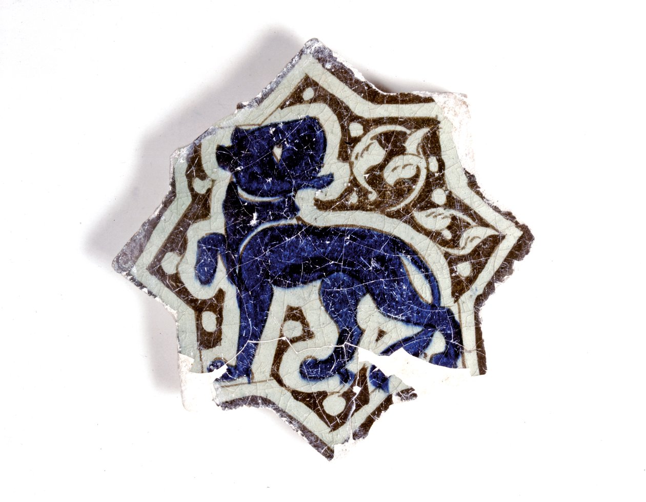 TURECKÉ OBKLADY: Obklad s osmicípou hvězdou, 1. polovina 13. století (keramika, obklady technikou podglazury) od Dynasty Seljuq