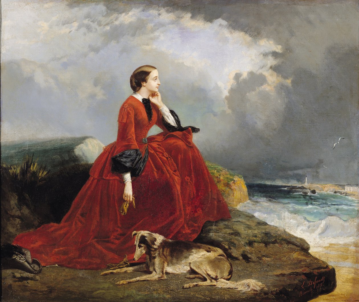 Císařovna Eugenie (1826-1920) v Biarritz, 1858 od E. Defonds