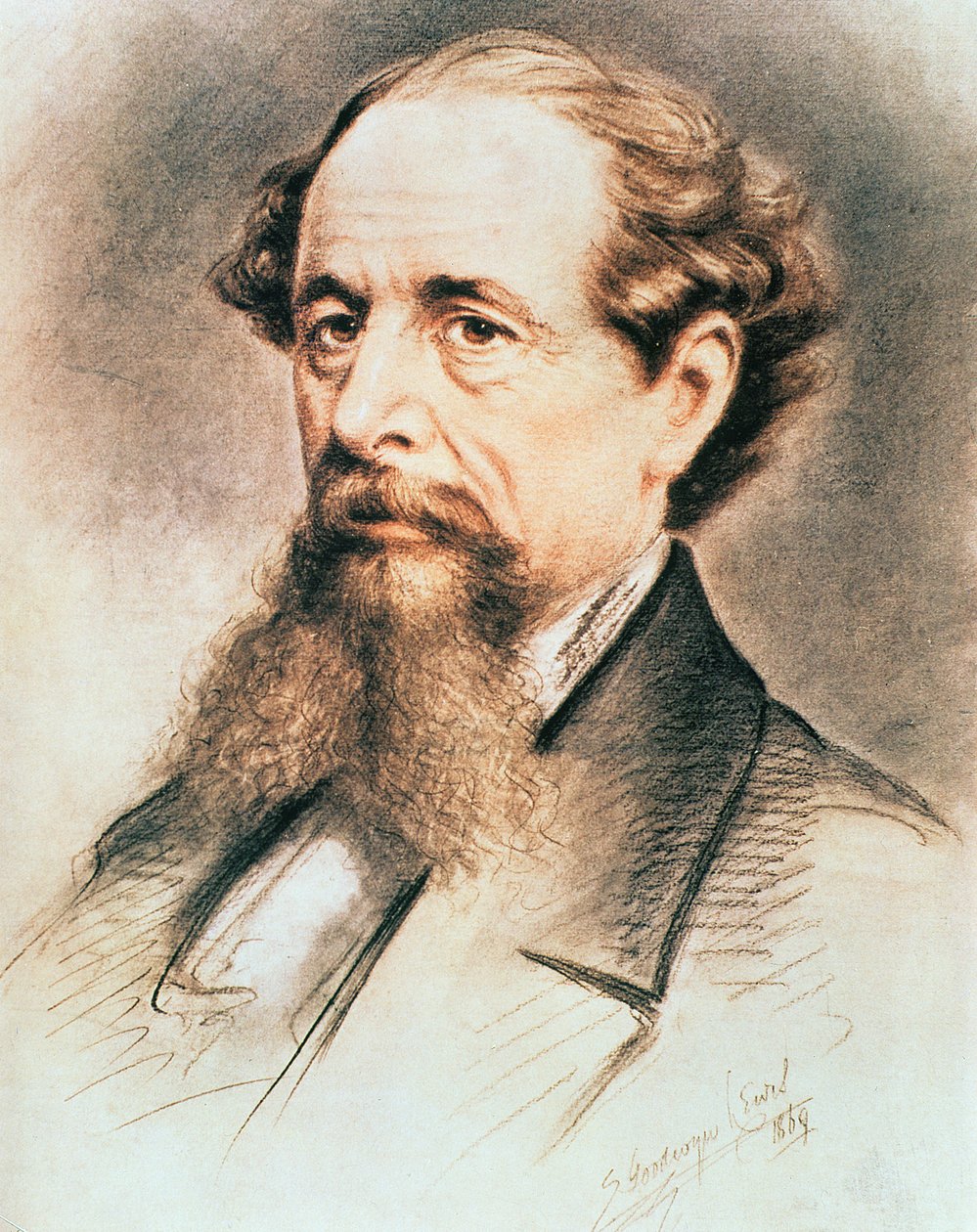 Portrét Charlese Dickense, 1869 od E. Goodwyn Lewis