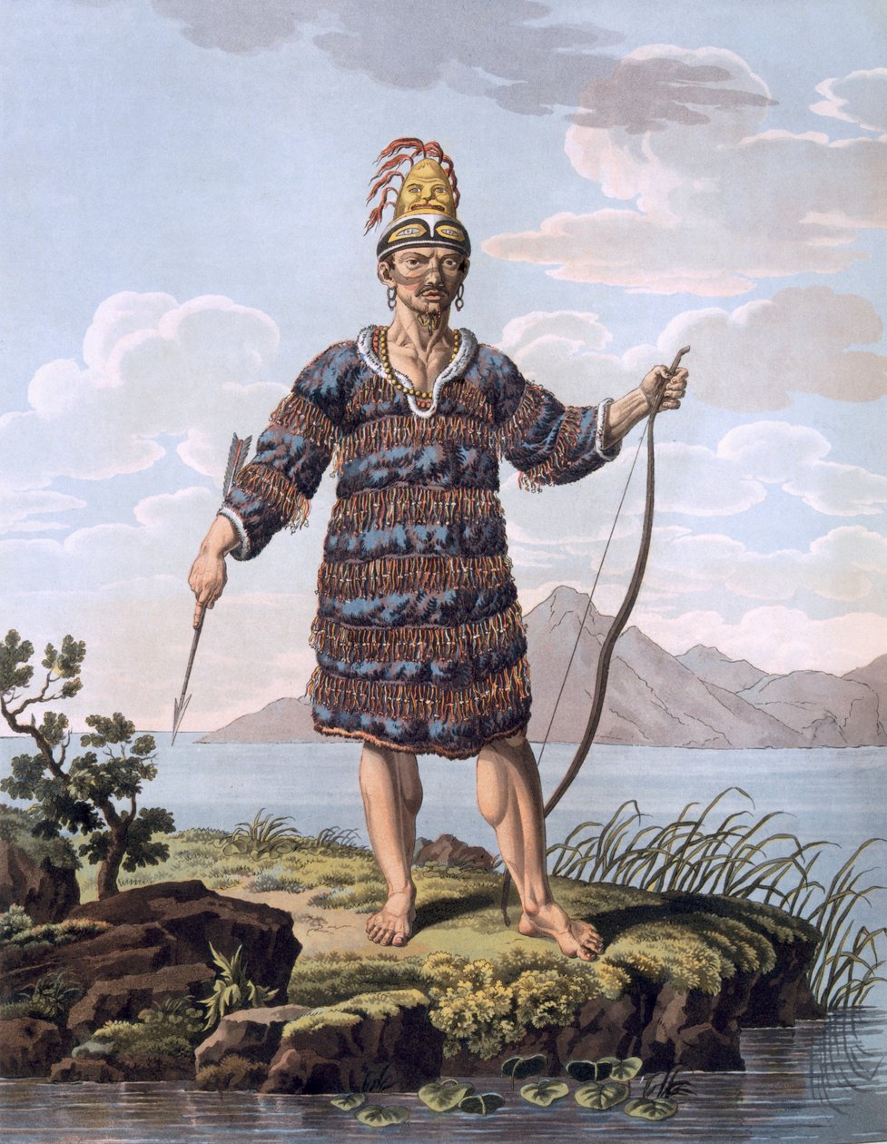 Obyvatel Renardových ostrovů, Papua Nová Guinea, 1812-13 od E. Karnejeff