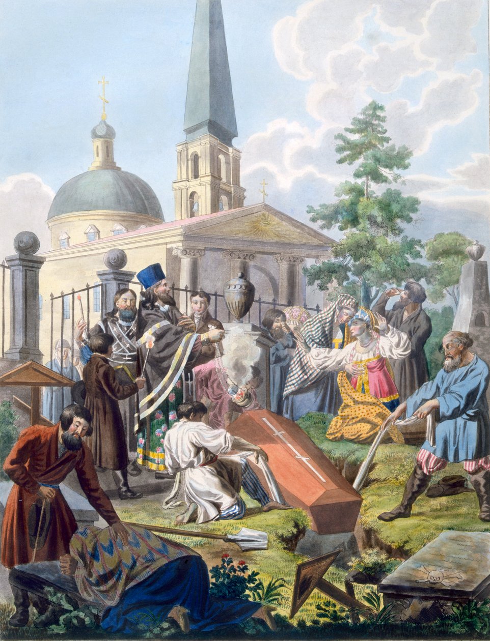 Pohřeb, 1812-13 od E. Karnejeff