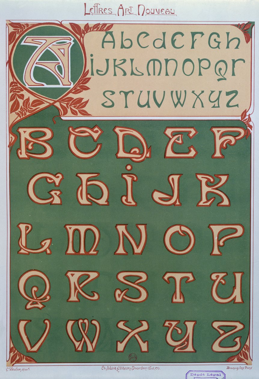 Abeceda "Secesní", 1903 od E. Mulier