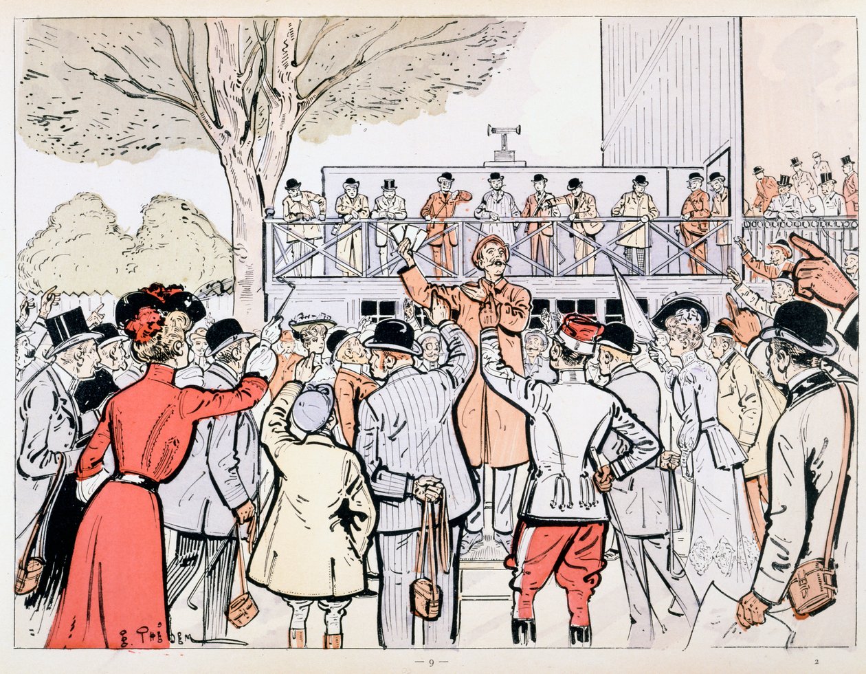 The Oncourse Bookie, kolem roku 1905 od E. Thelem