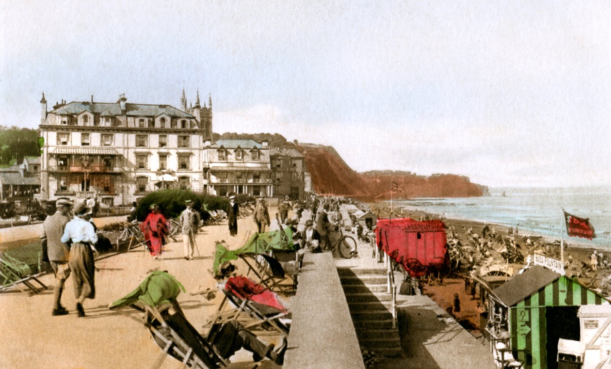 East Cliff Promenade, Teignmouth, Devon, počátek 20. století. od EP Bucknall