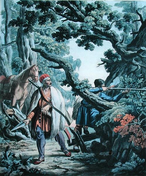 Čečenci, ryl V. Melnikov (barva lito) od E. (after) Korneyev