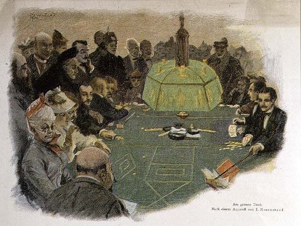 Scéna v kasinu (litho) od E. (after) Rosenstand
