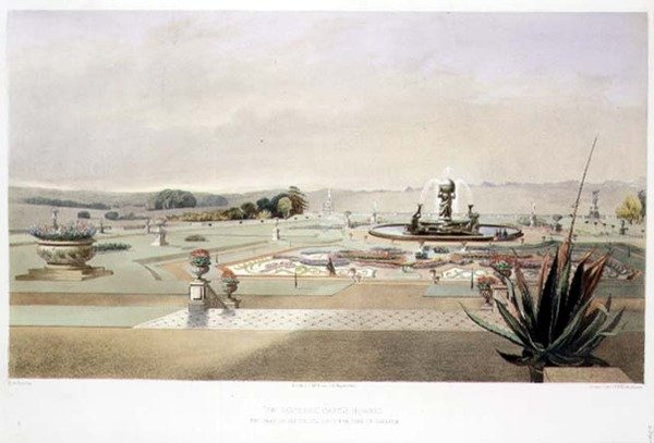 Parter, hrad Howard, hospoda. od Thomas McLean (litho) od E. Adveno Brooke