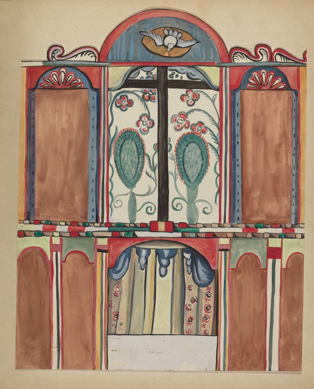 Main Reredos v Santa Cruz Church, Santa Fe County, 19351942. od E. Boyd
