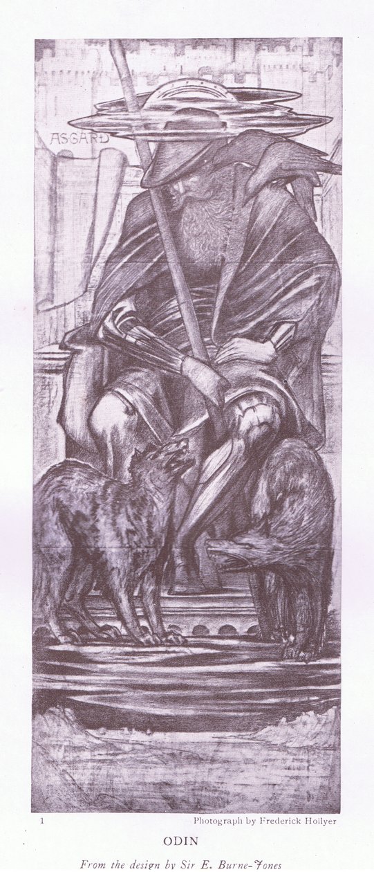 Odin - design od E Burne Jones, 20. léta 20. století od E. Burne Jones