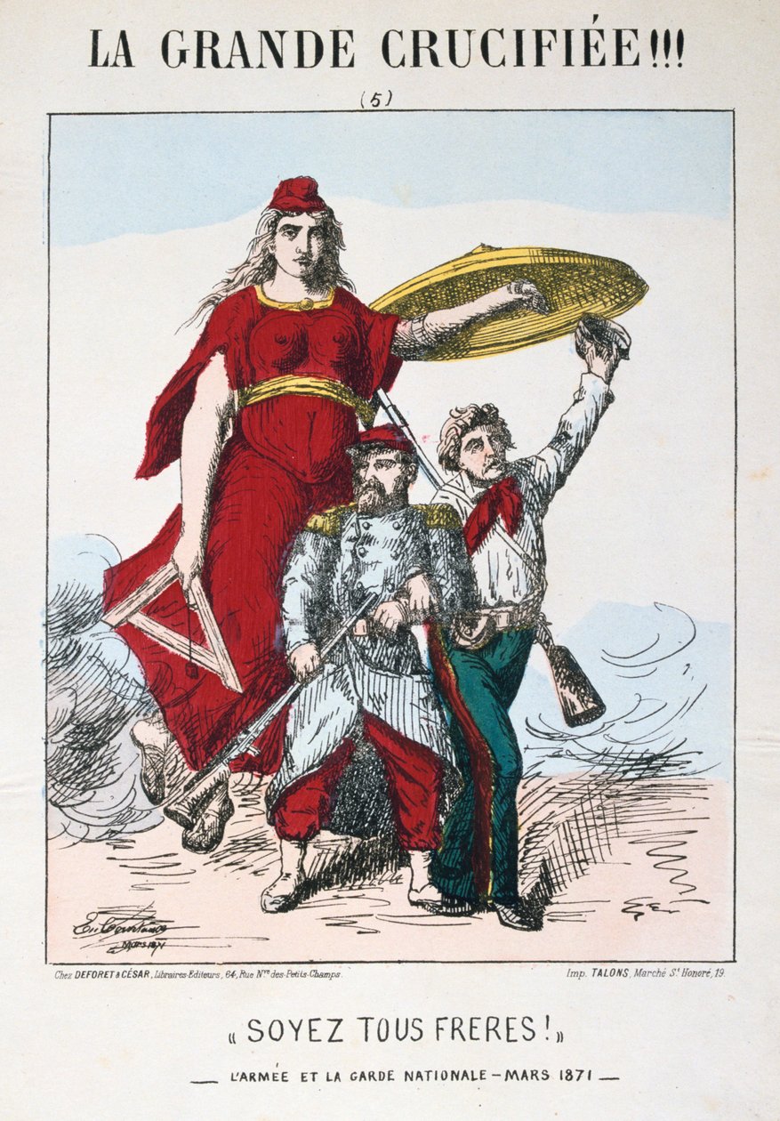 Buďte bratři!, alegorie republikánské Francie, 1871. od E. Courtaux