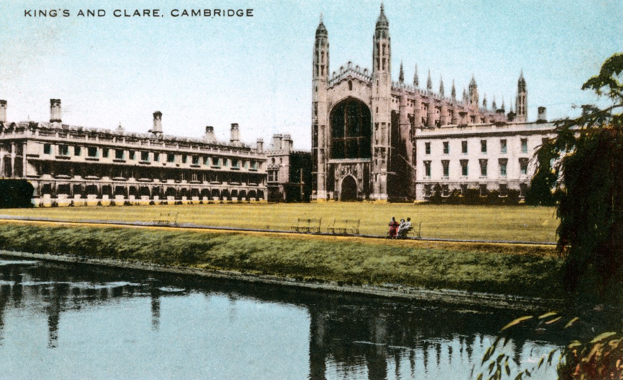 Kings and Clare Colleges, Cambridge, Cambridgeshire, počátek 20. století. od E. Dennis