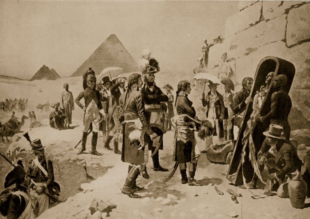 Napoleon v Egyptě, ilustrace z „Hutchinsonových dějin národů“, kolem roku 1915 od E. Fiorillo