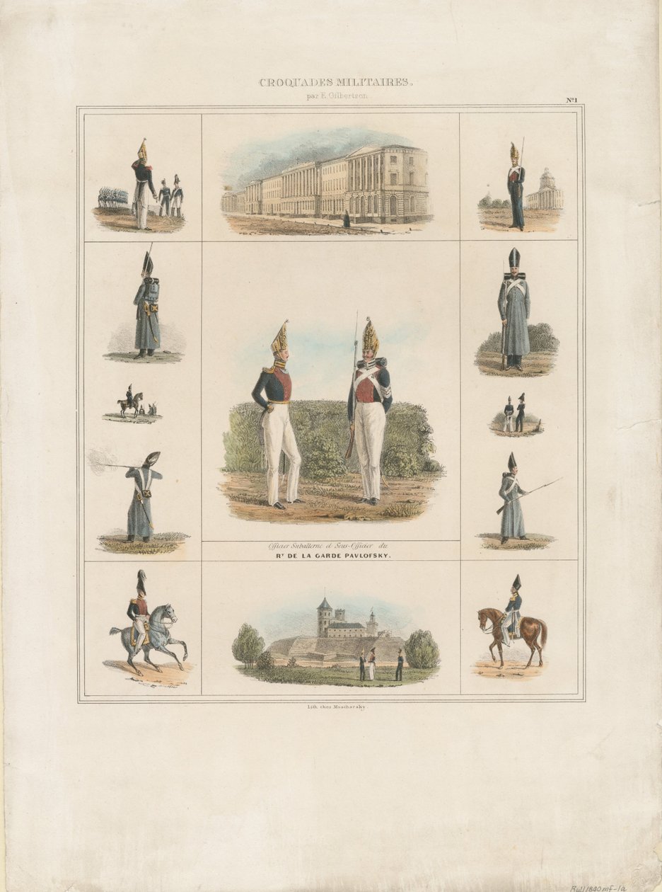 Pavlovský gardový pluk, 1840 od E. Gilbertson
