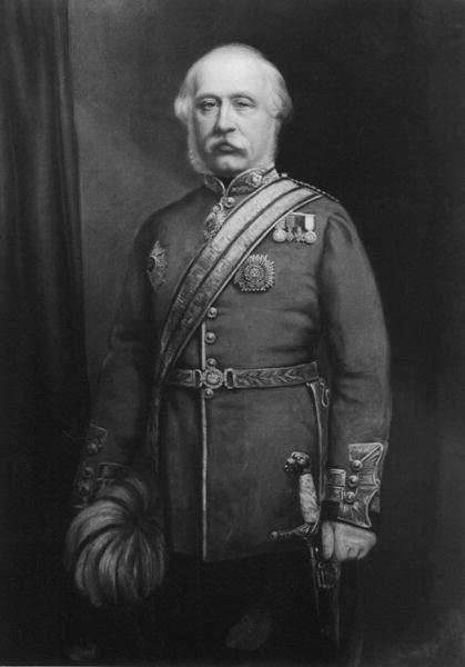 Sir James Yorke Scarlett (1799-1871) 1861 (pastel na papíře) (černobílá fotografie) od E. Goodwyn Lewis