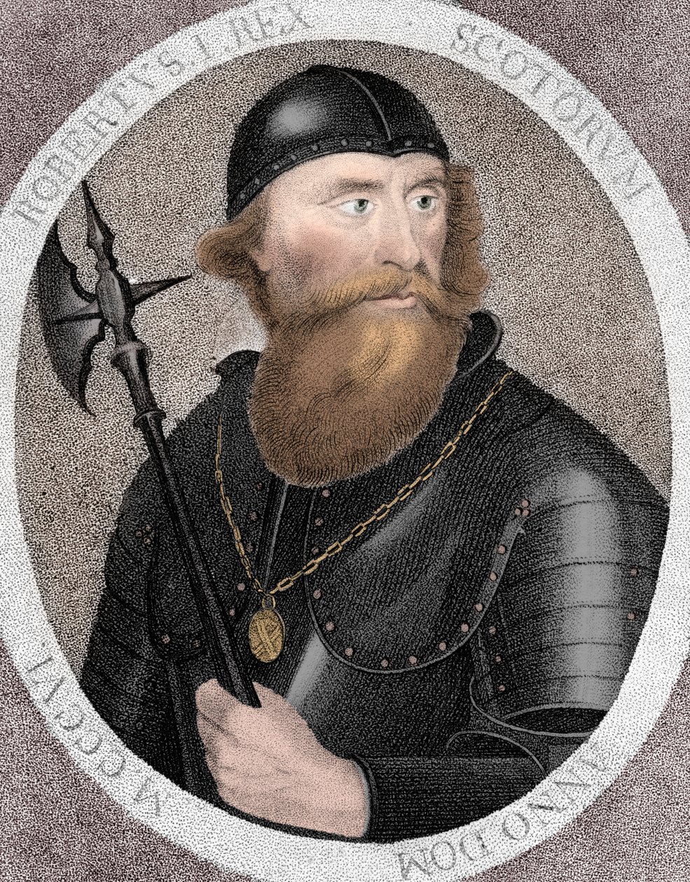 Robert I, běžně Robert the Bruce, král Skotska, 1797 od E Harding
