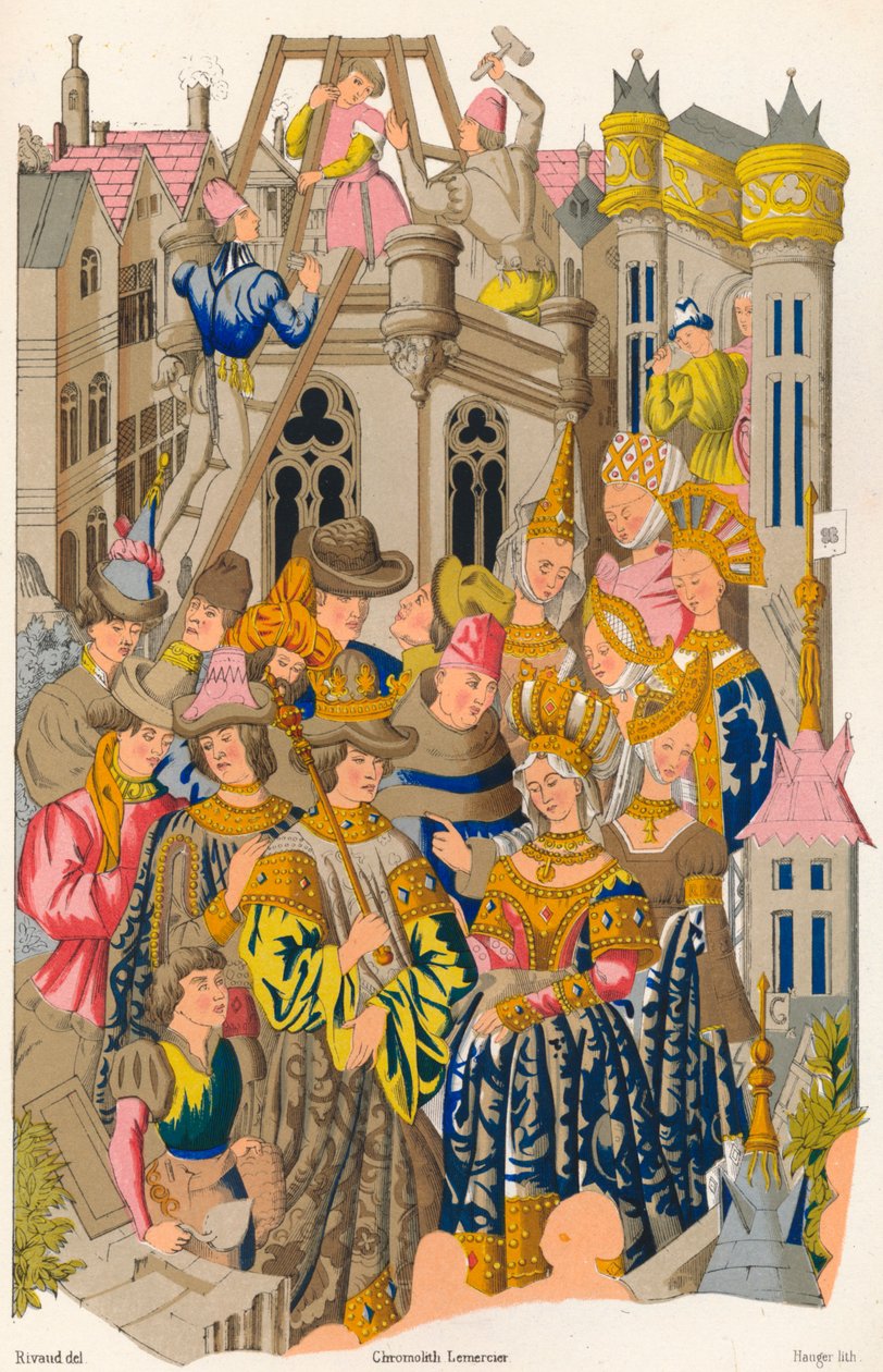 Založení opatství St Genevieve, 15. století, 1849. od E. Hauger