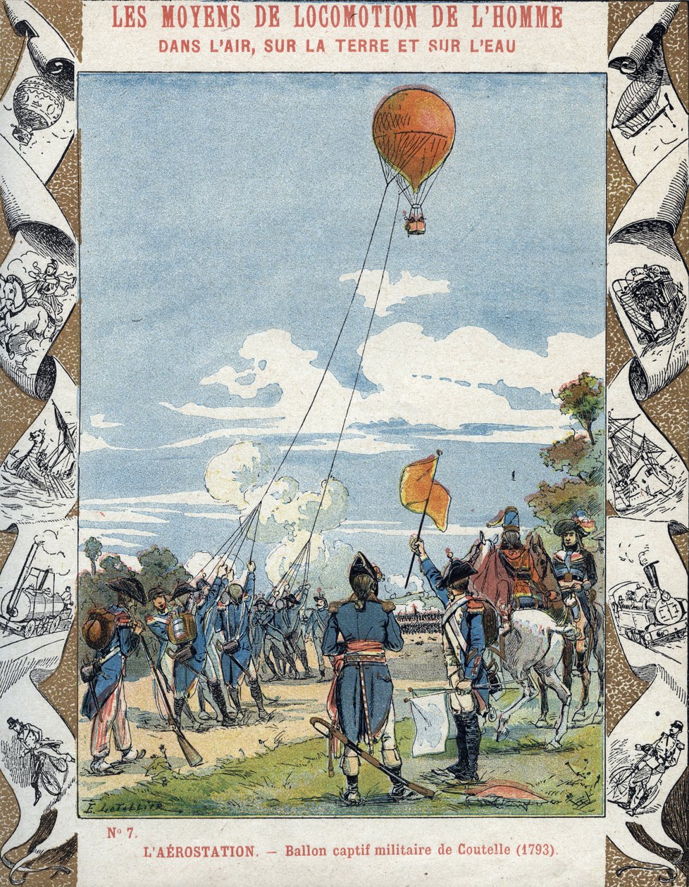 Baloon postavil francouzský inženýr Jean Marie Joseph (Jean-Marie-Joseph) Coutelle (1748-1835) pro francouzské revoluční armády, aby špehoval své nepřátele od E. Letellier