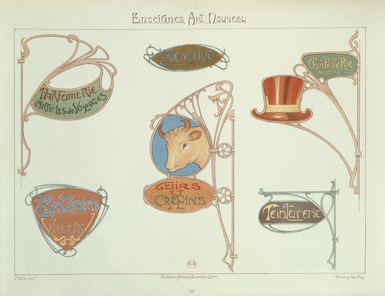 Cedule secesních obchodů, 1903 od E. Mulier