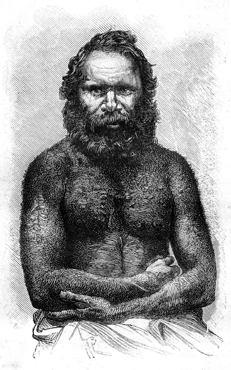 Australský domorodec, 1886 od Etienne Antoine Eugene Ronjat