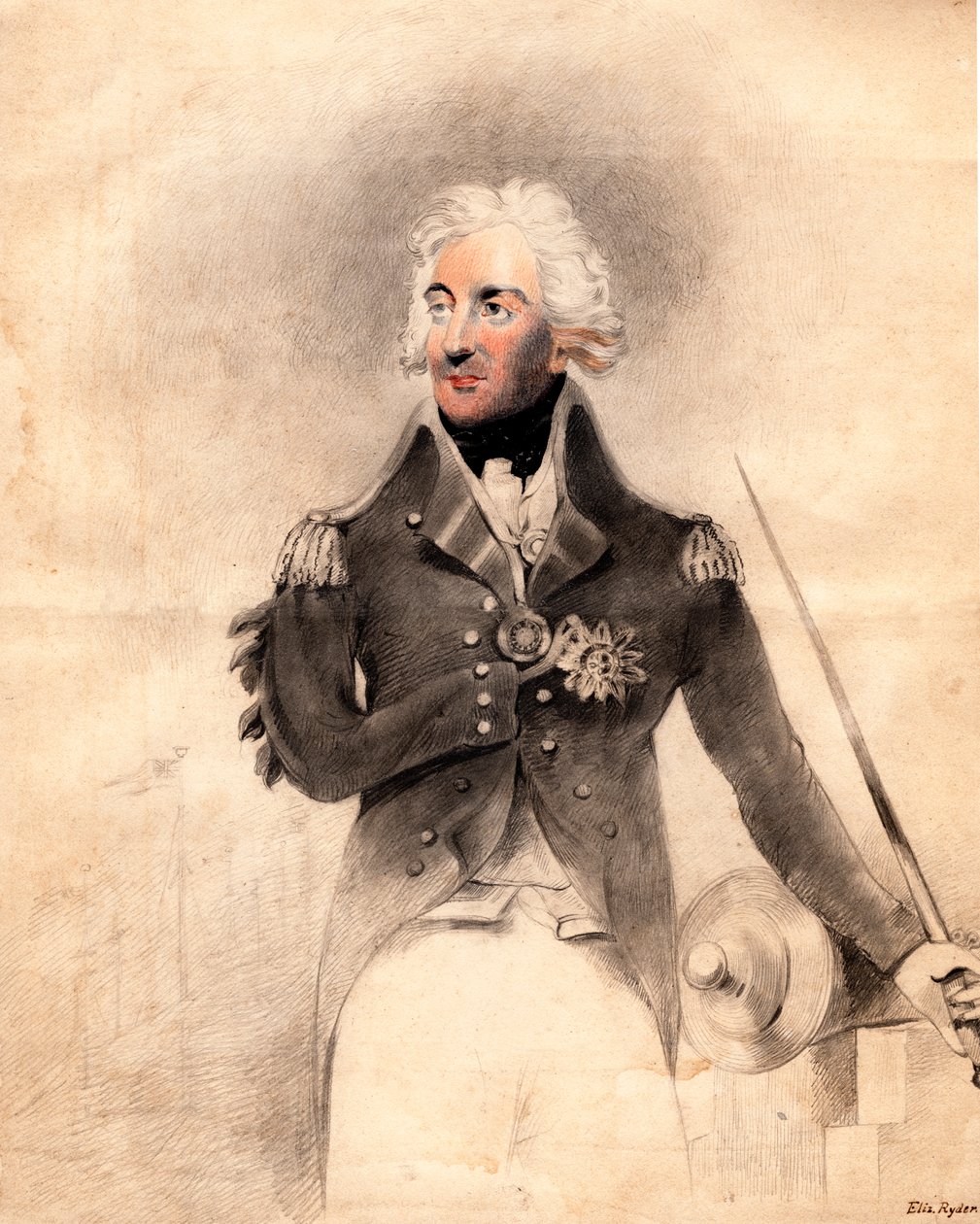 Horatio Nelson 1758-1805, první vikomt Nelson, 1837. od E Ryder
