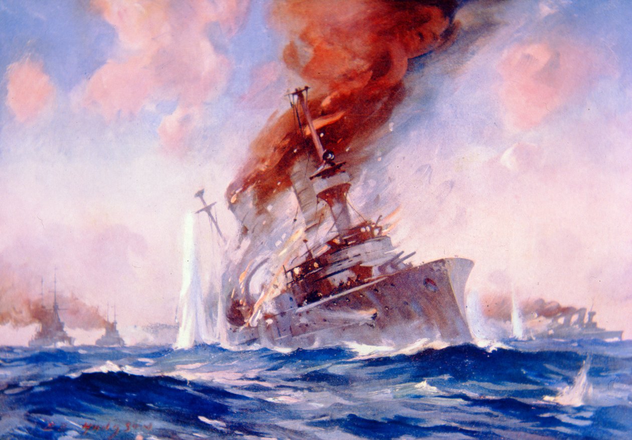 Bitva o Falklandy: Potopení Scharnhorstu od E. S. (after) Hodgson