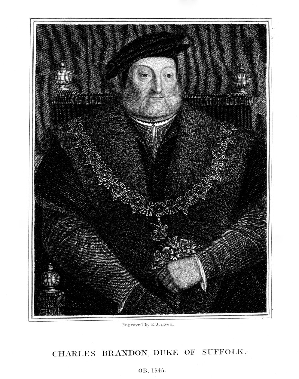 Charles Brandon, první vévoda ze Suffolku, 1824. od E. Scriven