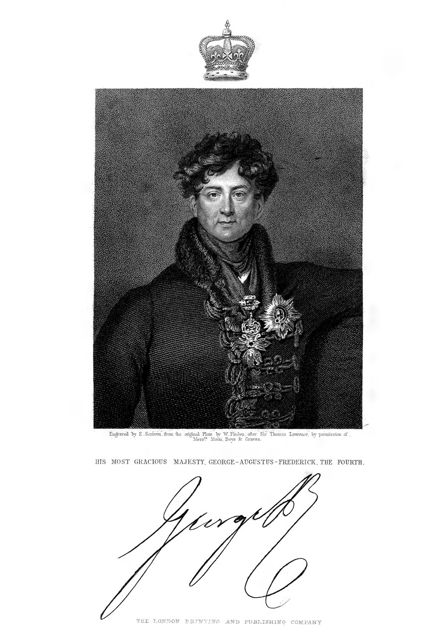 Jiří IV., král Velké Británie, Irska a Hannoveru, 19. století. od E. Scriven