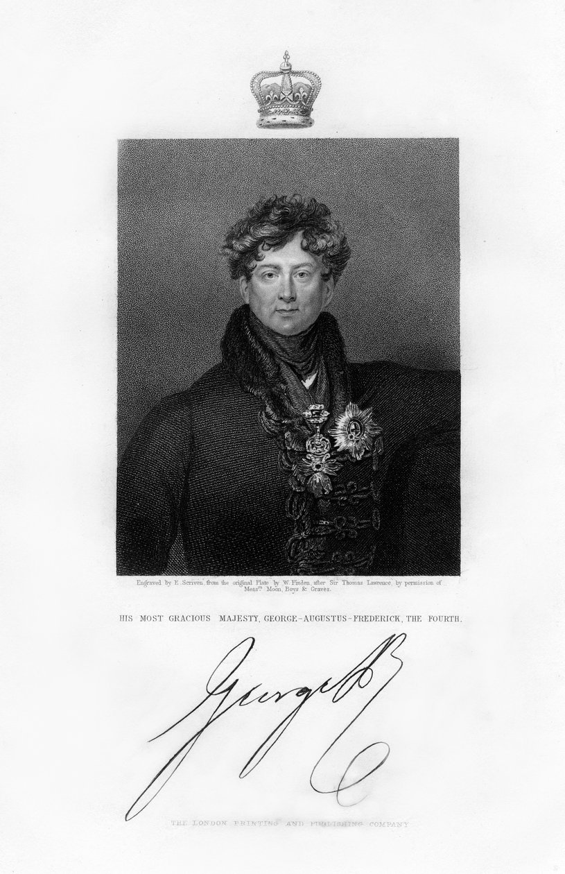 Jiří IV., král Spojeného království a Hannoveru, 19. století. od E. Scriven