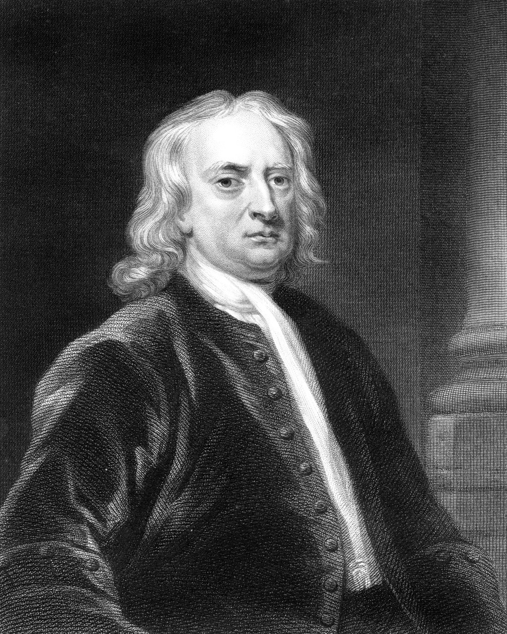 Isaac Newton , anglický matematik, astronom a fyzik, 1818. od E. Scriven