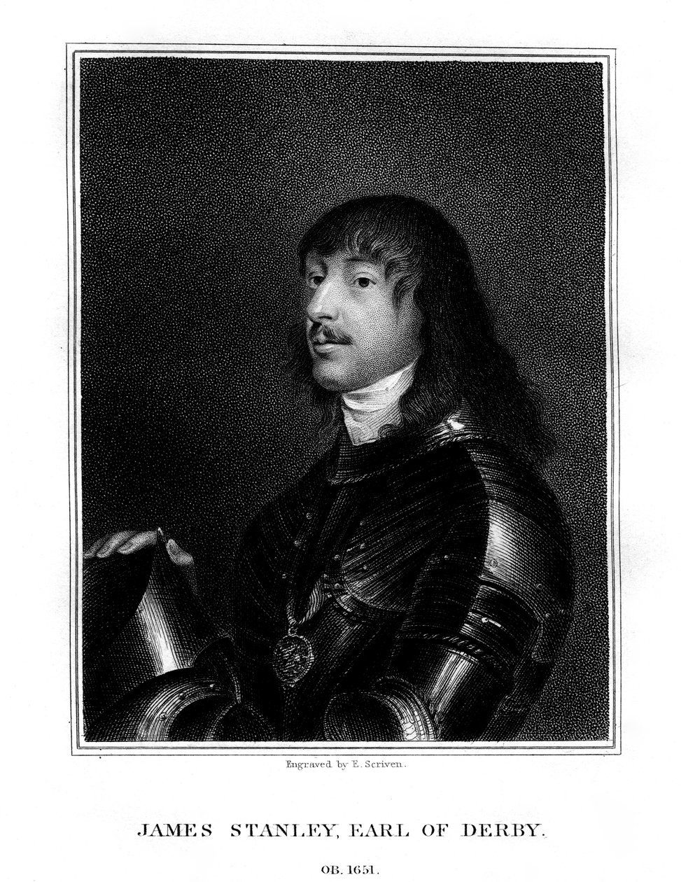 James Stanley, 7. hrabě z Derby, zastánce monarchisty, 1824. od E. Scriven