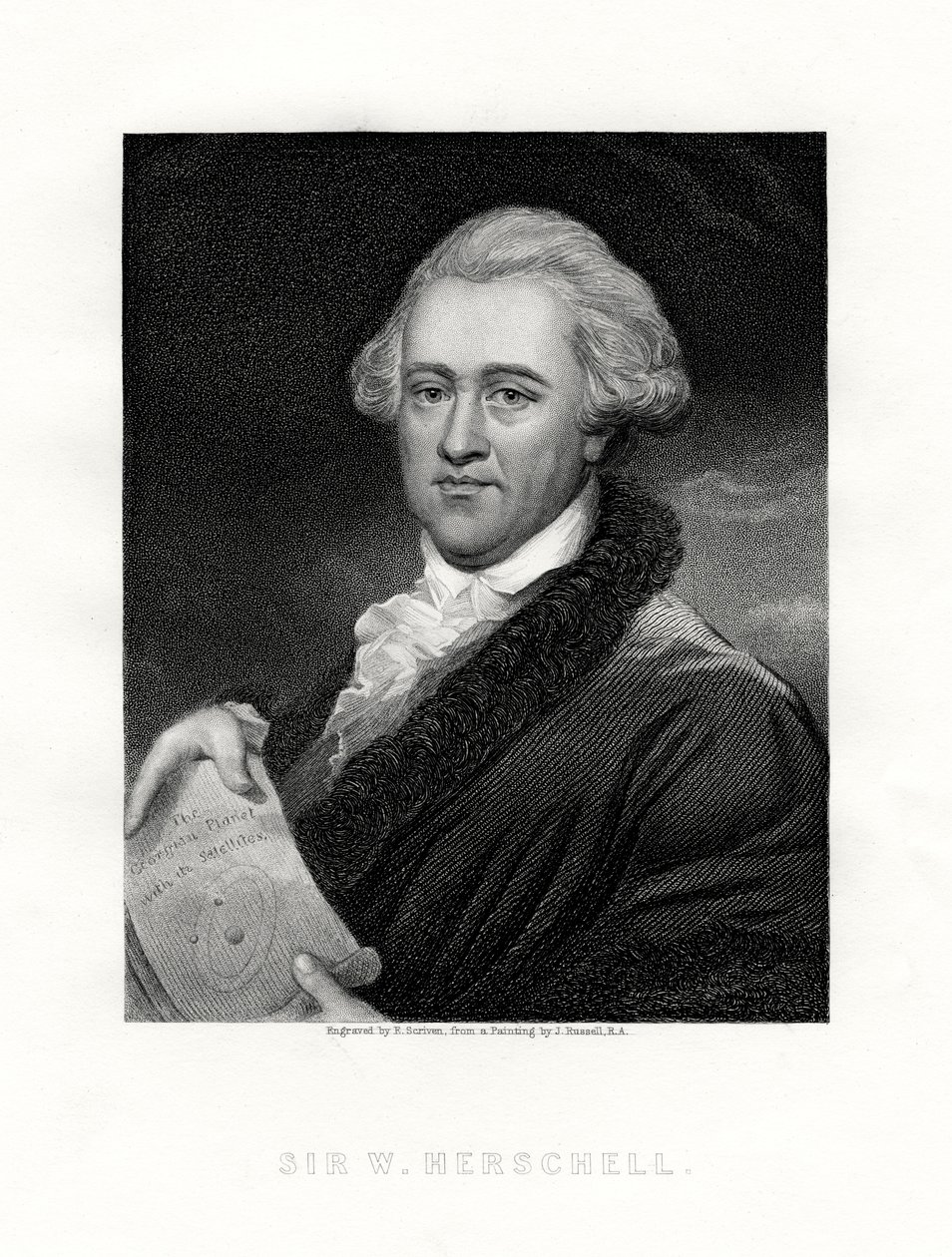 Sir Wilhelm Friedrich Herschel, britský astronom a skladatel německého původu, 19. století. od E. Scriven