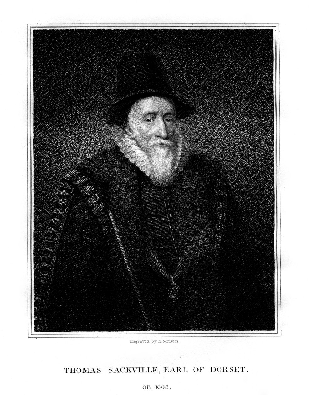 Thomas Sackville, 1. hrabě z Dorsetu, anglický státník a básník, 1824. od E. Scriven