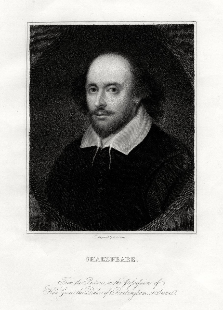 William Shakespeare, anglický dramatik, 19. století. od E. Scriven