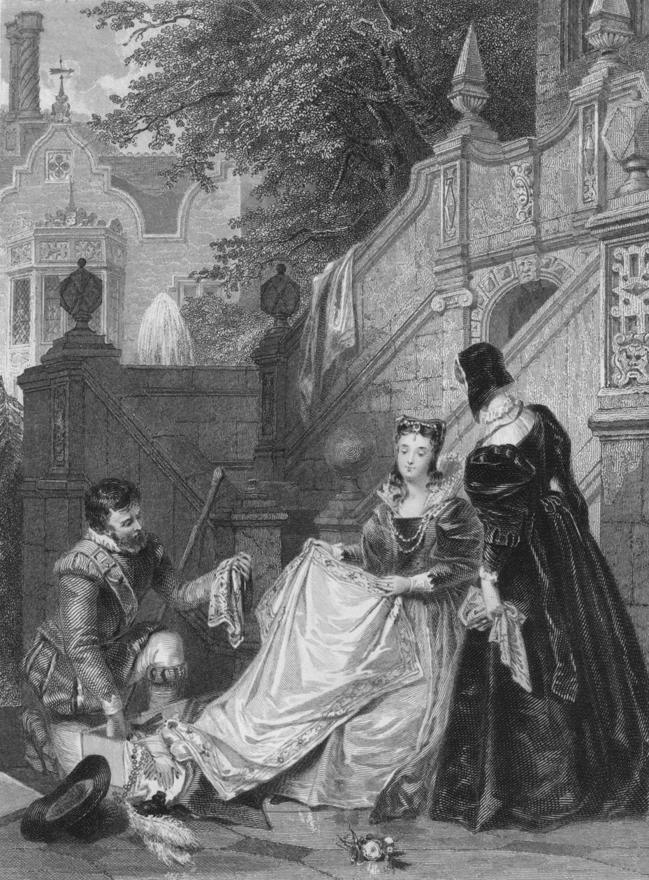 Scéna od Sira Waltera Scottse Kenilwortha. Wayland, Amy Robsart & Janet, 1834. od E. Smith