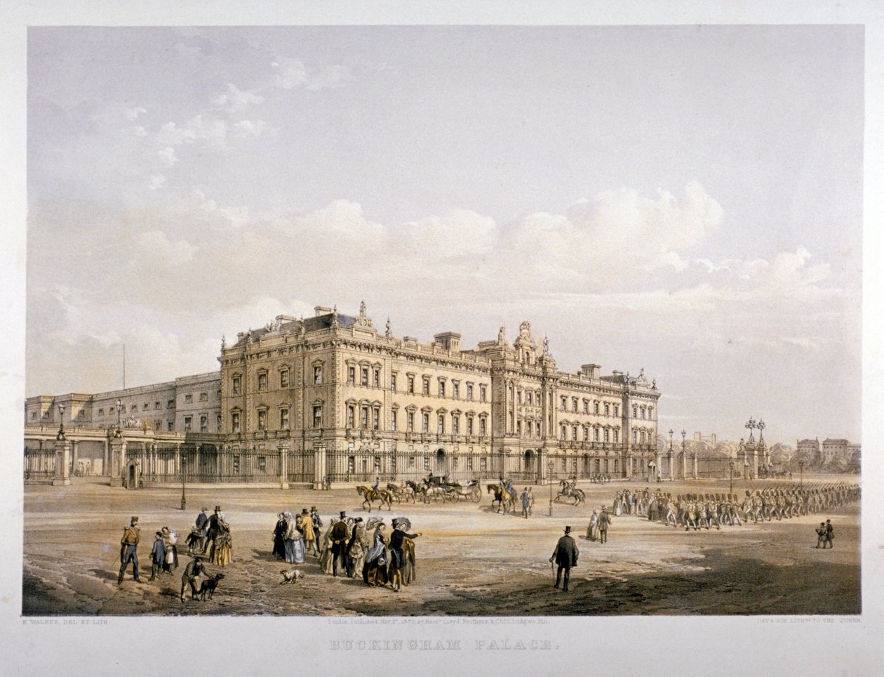 Buckinghamský palác, Londýn, 1852 od E Walker