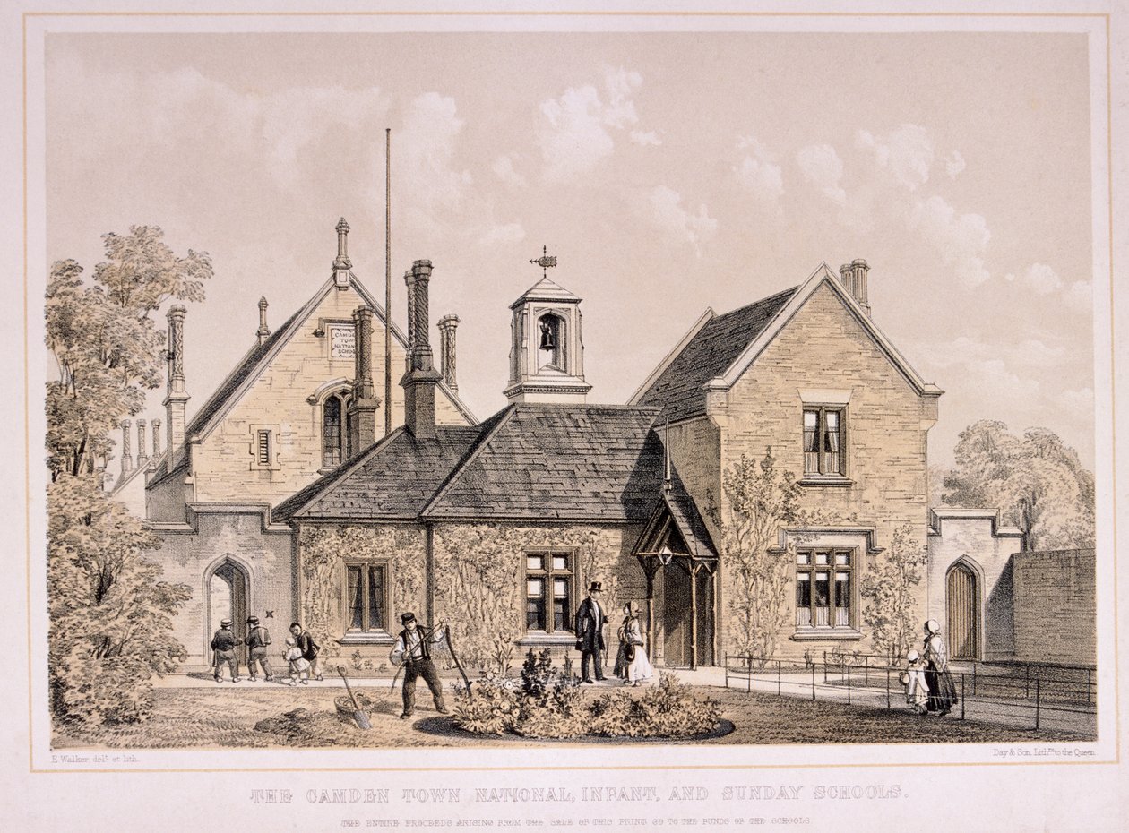 Camden Town Sunday School, Londýn, c1870 od E Walker