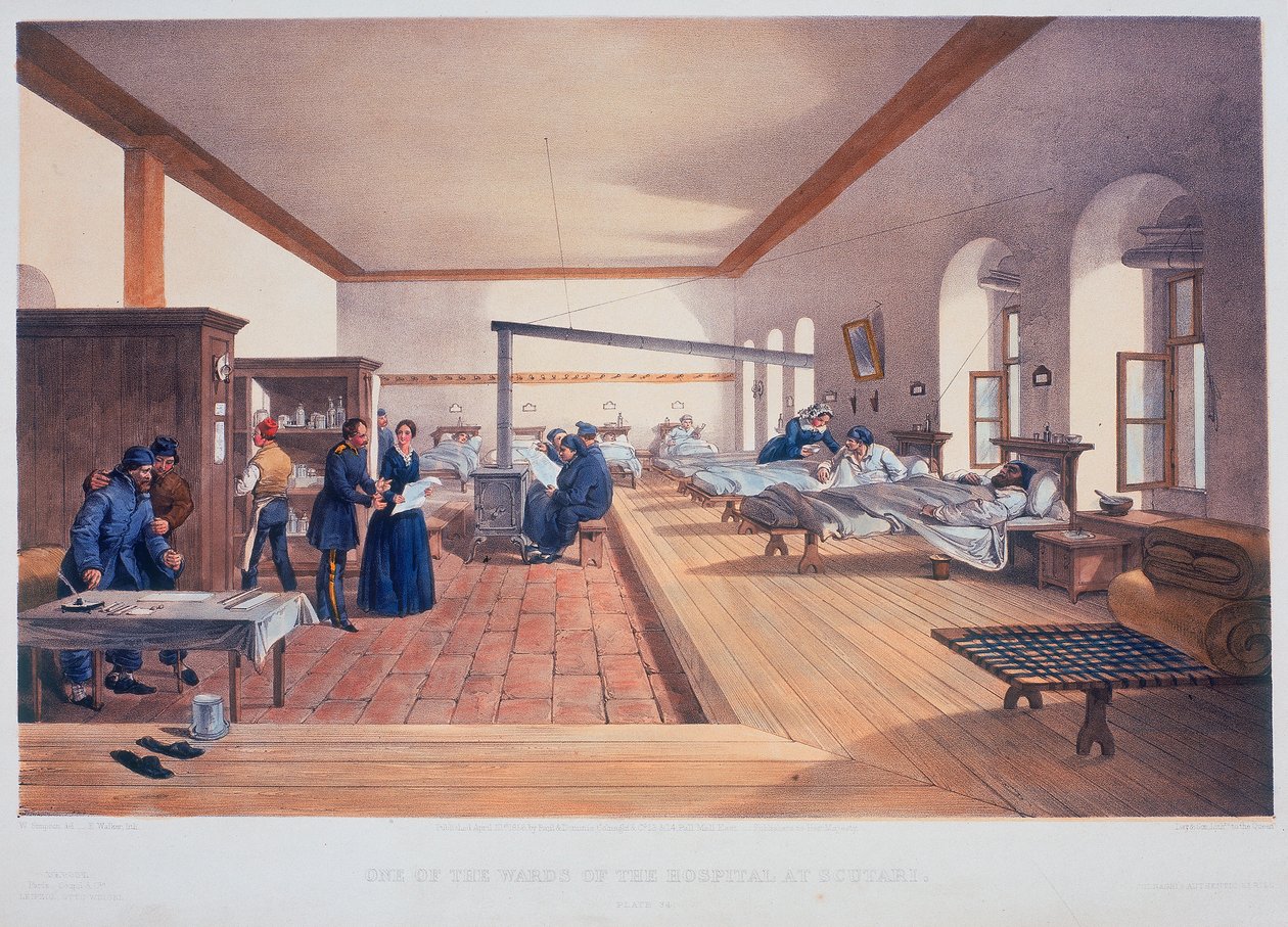 Nemocniční oddělení, Scutari, Turecko, 1856 od E Walker