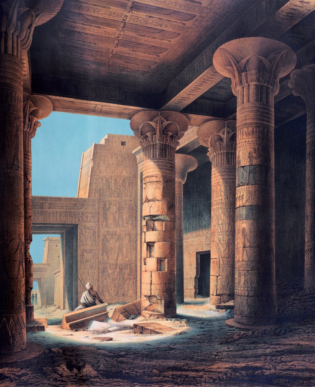 „Vnitřní chrám, Philae“, Egypt, 1842 od E Weidenbach