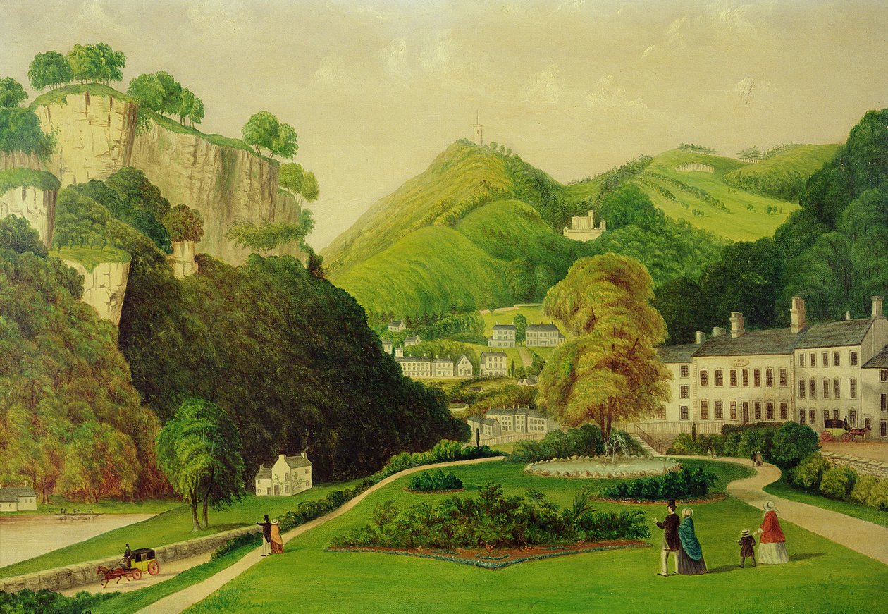 Matlock Bath z areálu hotelu Bath, 1895 od E. Wray