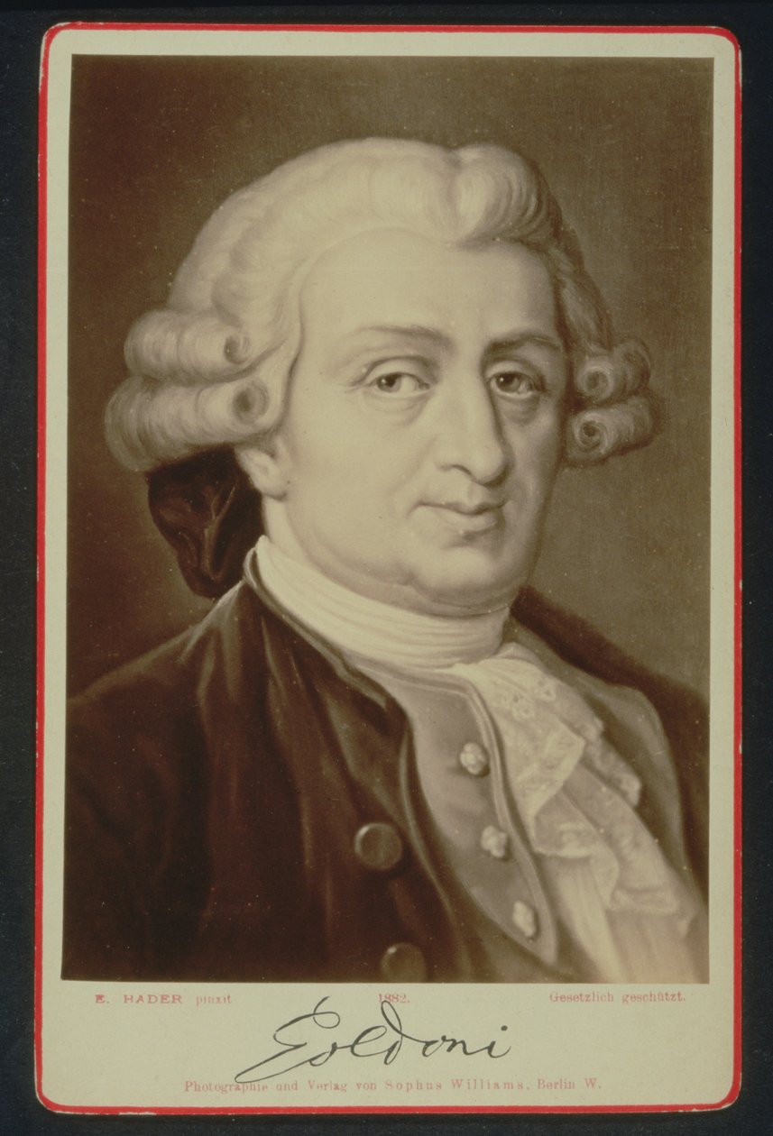 Portrét Carla Goldoniho (1707-93) (tisk) od E. after Hadler