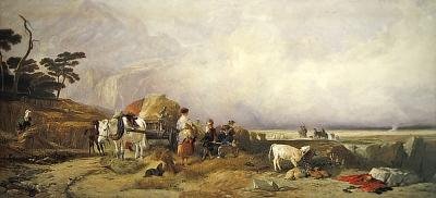 Sklizeň na Vysočině (akvarel na papíře) od E. and Callcott A. W. Landseer