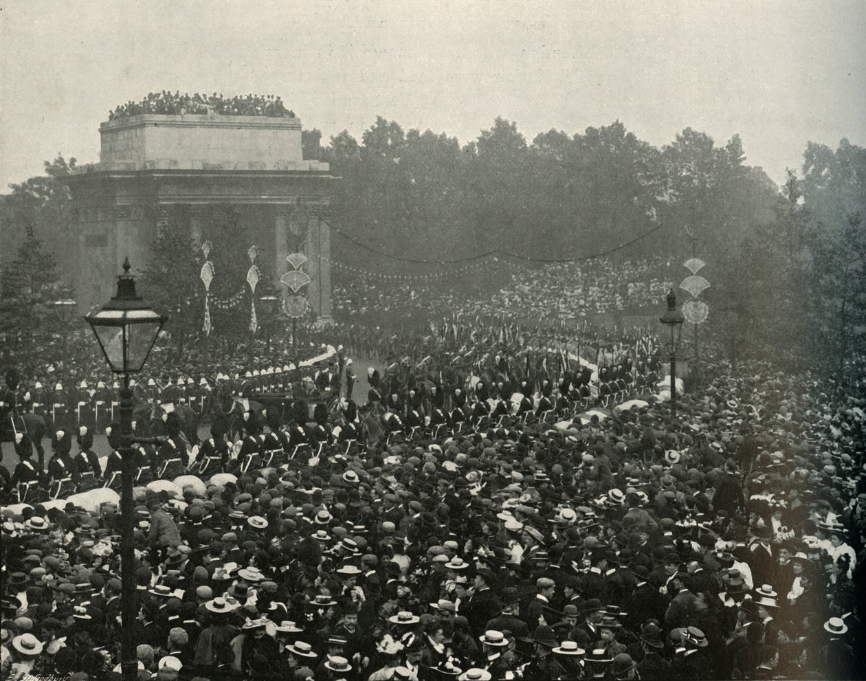 Příjezd kanadského premiéra The Hon. Wilfrid Laurier v Hyde Park Corner, 1897. od E. and S. Woodbury