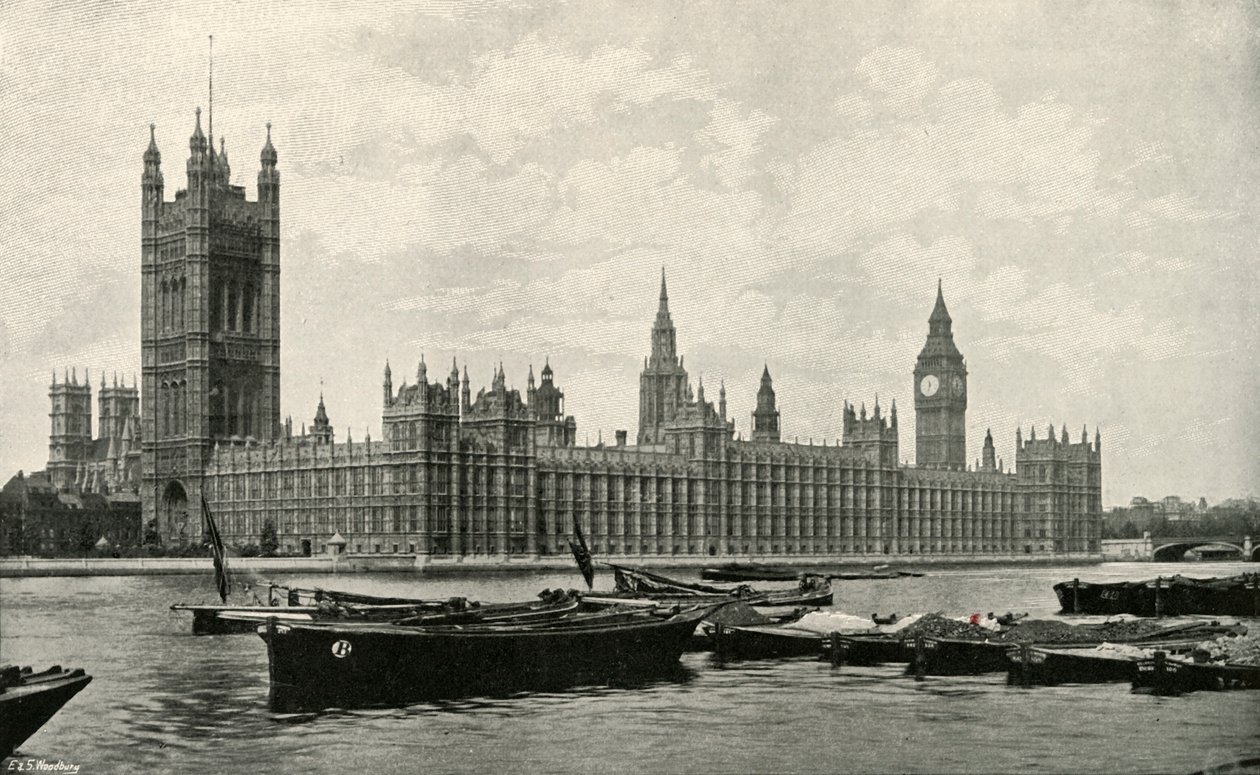The Houses of Parliament, c1897 od E. and S. Woodbury
