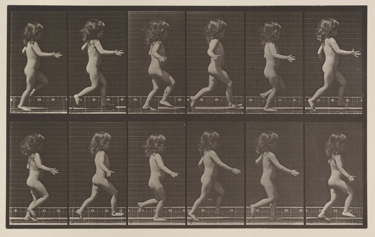 Číslo desky 469. Dítě, běží, 1887 (kolotyp) od Eadweard Muybridge