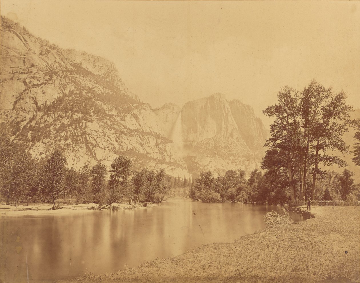 Yosemitské vodopády. (Velký medvěd grizzly) 2600 stop vysoký vodopád. od Eadweard J. Muybridge