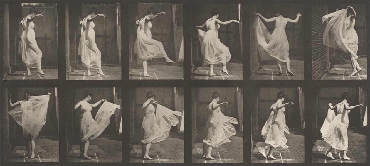 Talíř číslo 188. Taneční fantazie, 1887. od Eadweard Muybridge
