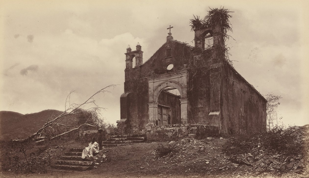 Ruiny kostela San Miguel, Panama, 1877. od Eadweard Muybridge