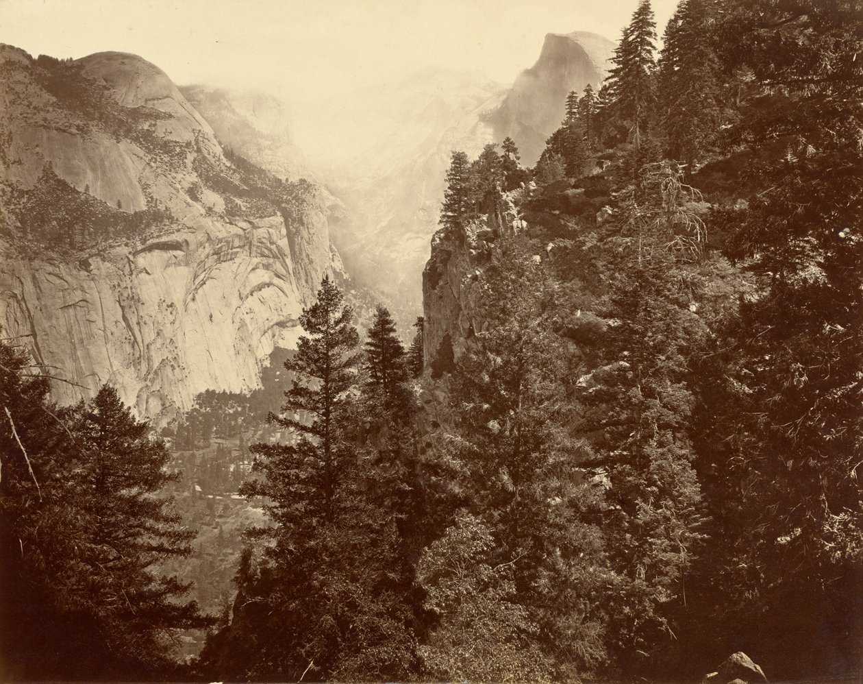 Tenaya Canyon z Union Point, Valley of the Yosemite, 1872. od Eadweard Muybridge