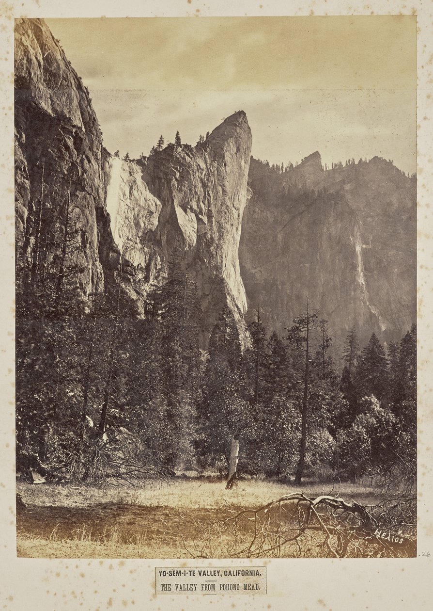 Yo-Sem-i-te Valley, Kalifornie. Údolí z Pohono Meadows od Eadweard J. Muybridge
