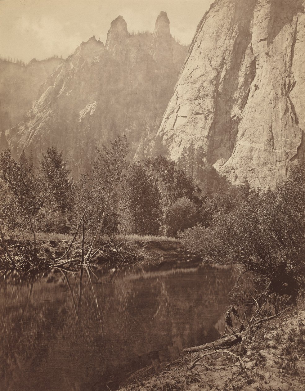 Katedrální věže, údolí Yosemite od Eadweard Muybridge